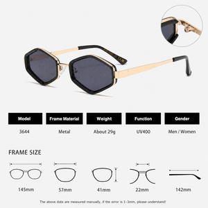 Lunettes de soleil Sunray Octagon Rim Narrow Alloy, style Metro, pour la vente en ligne sur le marché mondial - Product Image 4