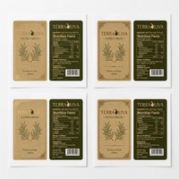 Étiquettes autocollantes en papier premium personnalisées avec estampage à chaud doré et pelliculage mat pour huile d'olive et produits gastronomiques