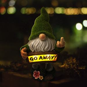 庭の庭の装飾は樹脂のgnome像を群がらせ、人工の苔は指の樹脂の庭のgnome像を弾き終えました - Product Image 6