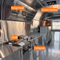 Chariot de nourriture mobile personnalisé, mini remorque, rôtissoire à poulet, camion à crêpes, kiosque à glaces, chariot de vente ambulante avec équipement de cuisine complet