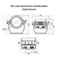Projecteur LED PAR18 18*20W RGBL Blanc IP65 12100Lm Multi-angle DMX512 RDM pour Événements Extérieurs et Scènes, Garantie 3 Ans