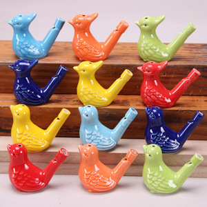 นกหวีดน้ำนกสไตล์วินเทจของเล่นสำหรับเด็กขายส่งขายส่งรูปนกขลุ่ยดินเผา - Product Image 1