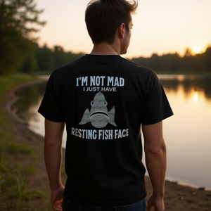 T-shirt unisexe pour adulte « I'm Not Mad I Just Have Resting Fish Face », col rond, manches courtes, imprimé en sérigraphie - Product Image 3
