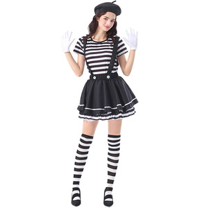 Costume de cosplay de mime séduisant pour femme, costume de <span class=keywords><strong>clown</strong></span> de cirque <span class=keywords><strong>sexy</strong></span> et amusant pour adulte, idéal pour les fêtes d'Halloween et les déguisements. - Product Image 4