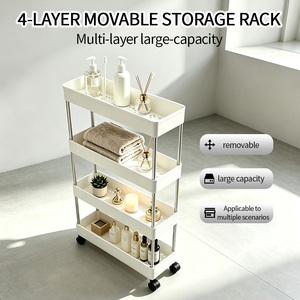 Wheels Multi Layers Storage Cart <b>Gap</b> Organizer Cart Mobile PP Shelving Wheel Rack Lightweight Customized Logo for Kitchen - Product Image 5
