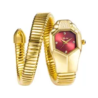 Missfox relógio de pulso serpentina, para mulheres, nova moda casual de quartzo