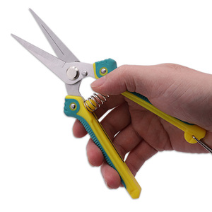 Lu Ban's Work Pruning Shears Stainless Steel Yellow Plastic Handle Butterfly Structure For Branches Cutting - Product Image 1