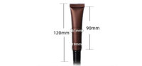 Contenant personnalisé en gros marron 20g souple à presser pour crème cosmétique contour des yeux PETG/PVC/PC EC-004 avec bouchon à vis sérigraphié Marque Tf