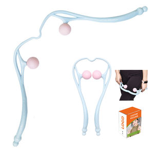 Herramienta de masajeador de rodillos Manual de mano, masaje de cuello profundo <span class=keywords><strong>Self</strong></span> Shiatsu de punto de presión dual para hombres y mujeres - Product Image 1