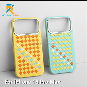 Funda de Cuero Innovadora con Botón de Acceso Rápido con IA para <span class=keywords><strong>iPhone</strong></span> 18 Pro, Textura Tejida a Mano, Marco de Cámara con Diamantes, Cubierta Magnética a Prueba de Golpes - Product Image 1