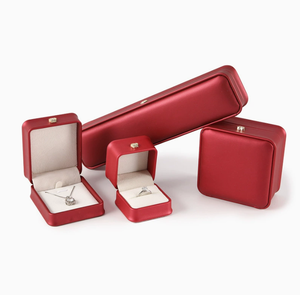 Custom Logo Luxury White PU Leather Square Jewelry <b>Box</b> Velvet Lining Buckle Closure Decoration Corner <b>Ring</b> Necklace Pendant - Product Image 6