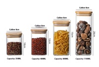 Ensemble de bocaux de conservation en verre borosilicate de haute qualité, design carré moderne, couvercle hermétique, écologique, 800-1000 ml, récipient alimentaire