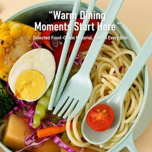 Cutlery <b>Set</b> Portable Eco-friendly 3 Pcs Wheat Straw Knife Fork Chopsticks for Kids Student School <b>Lunch</b> Box Camping Travel - Product Image 3