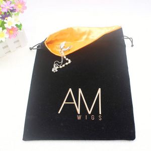 Sacs à cordon en satin de soie imprimés sur mesure, pochettes en satin pour emballages de perruques, lots pour cadeaux - Product Image 5
