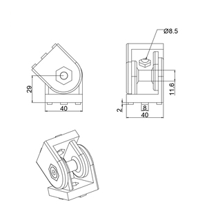 2020 3030 4040 4545 hồ sơ góc khớp phụ kiện xoay linh hoạt xoay cho hồ sơ Doanh pivot 40B #2024 - Product Image 3