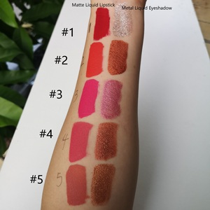 No Logo Maquillage 2 en 1 imperméable <span class=keywords><strong>à</strong></span> l'eau Rouge <span class=keywords><strong>à</strong></span> lèvres mat <span class=keywords><strong>nacré</strong></span> et <span class=keywords><strong>fard</strong></span> <span class=keywords><strong>à</strong></span> paupières liquide métallique - Product Image 6