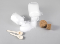 Conteneur de stockage en bois avec cuillère en liège pour poudre de masque, sel de bain exfoliant, sous-flacons de 100, 200, 250, 300, 500 g / mL