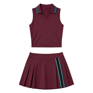 Kledingset met custom logo: dames poloshirt, rok, tennisjurk, ingebouwde shorts, zacht, ademend, geschikt voor pickleball en golf. - Product Image 6