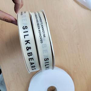 2.5厘米定制徽标象牙米色防伪丝带礼品包装装饰缎带服装防伪标签 - Product Image 3