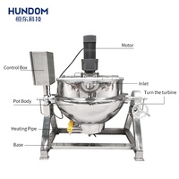 Machine industrielle de cuisson de bouilloire de mélangeur de cuisson d'agitateur de confiture de sauce automatique avec le chauffage de vapeur de gaz
