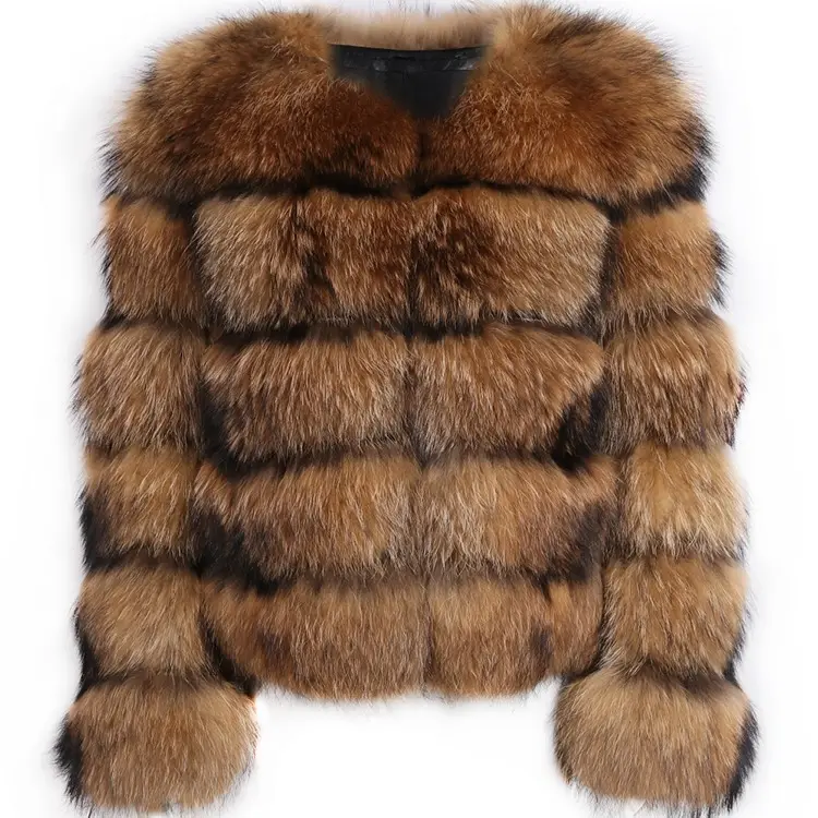 women's winter warm thick real raccoon fur coat ladies natural raccoon fur jacket