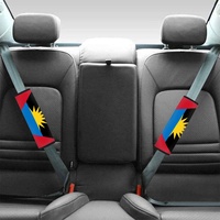 Couvre-ceintures de sécurité en néoprène personnalisés avec drapeau d'Antigua, 2 pièces, protection d'épaule auto-agrippante pour modification intérieure de véhicule