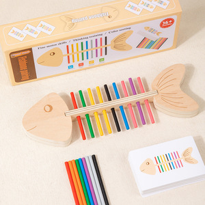 Juguete Educativo Infantil de Venta Caliente Transfronteriza, Juego de Emparejar Colores Montessori, Palo de Inserción de Espinas de Pescado, Habilidades Motoras Finas - Product Image 6