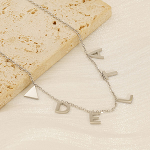 Letter Necklace Titanium Steel Clavicle Chain Women Fashion Simple Jewelry Gift Occasion ZY252 - Product Image 4