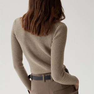 Customized Fashion Style Solid Knitted Cashmere Pullover <strong>Turtle</strong> <strong>Neck</strong> Cashmere Sweater <strong>Jumper</strong> for Women - Product Image 3