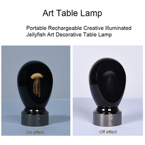 Lámpara de Mesa Decorativa con Forma de Medusa, Recargable y Portátil, Luz Nocturna para Dormitorio, Iluminación Ambiental con Control Táctil - Product Image 5