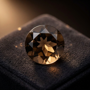 Cuarzo Ahumado Natural de Corte Brillante de 7 mm, SUNSHINE JAIPUR GEMS MINERALS, Gemas Sueltas Facetadas de 1.20 Quilates |   Minas Certificadas por IGI - Product Image 3