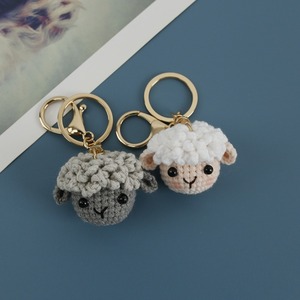 Porte-clés mouton <span class=keywords><strong>en</strong></span> crochet amigurumi, <span class=keywords><strong>mini</strong></span>-poupée <span class=keywords><strong>en</strong></span> peluche, animaux <span class=keywords><strong>en</strong></span> crochet faits main, cadeau, breloque de sac, porte-clés fleur - Product Image 1