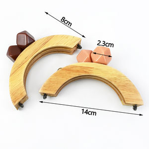 Meetee XP054 14cm <span class=keywords><strong>DIY</strong></span> poignée de sac en bois tissé à la main accessoires pour bagages valise et anneau en D cadre de <span class=keywords><strong>couture</strong></span> pour sac à main portefeuille - Product Image 2