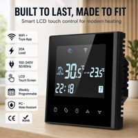 HY03WE-4-wifi Tuya akıllı wifi kontrol dijital LCD oda termostatı ses kontrolü ve destek çoklu dil
