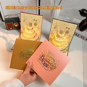 Carte de vœux 3D personnalisée et créative avec poudre dorée, musique et lumières, spécialisée pour cadeau d'anniversaire avancé - Product Image 2