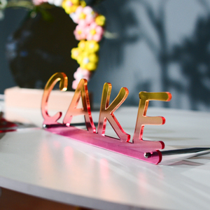 Letreros de mesa acrílicos de color degradado, personajes tridimensionales, logotipo, cartelera, señalización de escritorio personalizada - Product Image 3