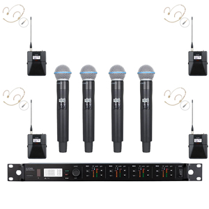 Microfono Wireless Professionale UHF ULXD4Q a Doppio Canale con BETA58A e ULXD1, per Chiesa e Uso Professionale - Product Image 1