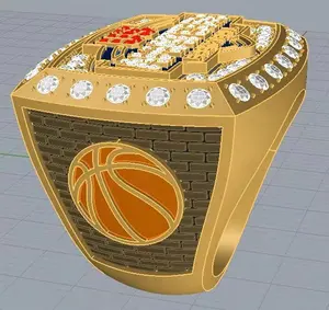 Werkspreis Großhandel personalisierte individuelle Basketballringe aus Zinklegierung für College-Team