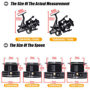 Moulinet à longue coulée Tor 8000/9000/10000: système de freinage double, grande capacité, parfait pour la pêche à la carpe - Product Image 4