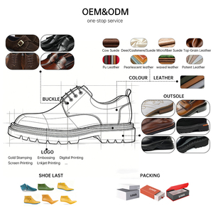 Chaussures Derby de mariage pour hommes en cuir véritable, personnalisées OEM, style décontracté et professionnel, à bout large, semelle épaisse, imperméables et rehaussantes - Product Image 4