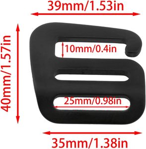 VAKTOK PCS An Inch Black Metal Wave Buckles Outdoor Webbing Buckle Clips <b>Adjustable</b> Buckle Backpack <b>Strap</b> Webbing Left Right Bla - Product Image 5