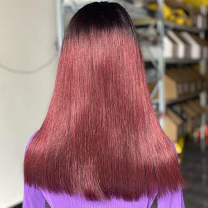 Perruques frontales droites 4x4 en <span class=keywords><strong>cheveux</strong></span> humains, <span class=keywords><strong>dégradé</strong></span> rose, longues et lisses, vente en gros - Product Image 4