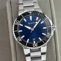 Montre de plongée automatique mécanique de luxe pour homme, bleue, bracelet en acier inoxydable 316L, cristal saphir, résistante à l'eau 300M