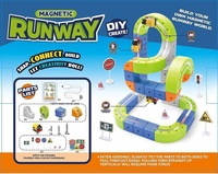 Jouets de voitures sur rail magnétique, circuit de course flexible pour enfants et tout-petits, ensemble de pistes à assembler soi-même, ensembles de trains électriques magnétiques