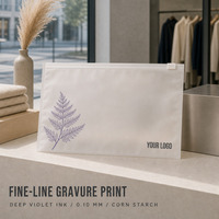 Sacs à fermeture éclair mats imprimés sur mesure, emballage compostable, pochette à fermeture éclair pour vêtements et t-shirts