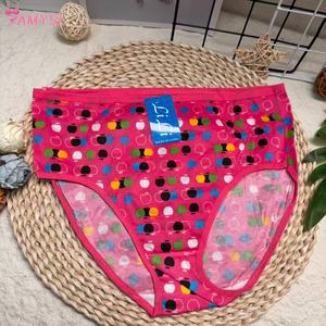 Amysi 587 #   Ventes en gros de culottes pour femmes, sexy, douces, à coupe haute, fines, à motif de petites pommes, imprimées de fleurs - Product Image 3