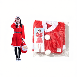 Chapeau de Noël en tissu non tissé pour femme adulte, rouge avec bordure blanche et ceinture, pour fête de fin d'année, 30 pièces par boîte - Product Image 2