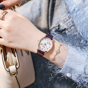 2026 New Women's Quartz <b>Watch</b> Simple Ultra-thin Stylish Floral Pattern <b>Watch</b> - Product Image 2
