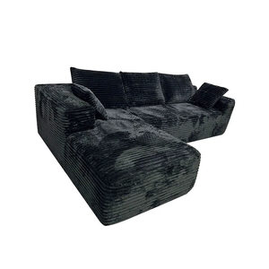 Canapé modulaire en forme de L en velours côtelé compressé, style nuage, sans assemblage - Product Image 6