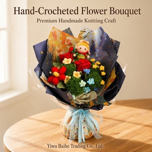Bouquet Lavorato a Maglia del Piccolo Principe, Rose in Filato, Decorazione Floreale Romantica Fatta a Mano, Regalo di San Valentino <span class=keywords><strong>per</strong></span> <span class=keywords><strong>Lei</strong></span> dalla Cina - Product Image 4